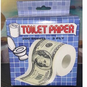 Toilet Paper Gag Gift Novelty 100 Dollar Bill Toilet Paper 200 Sheets Money